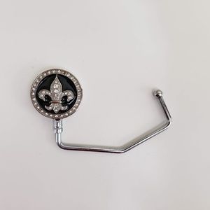 Silver/Black Jeweled Table Purse Holder